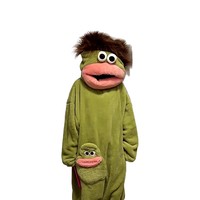Cartoon Großmaul-Monster Lustiger Onesie Paar-Pyjama Unisex Winter Dicker Polyester Coral Fleece 251-300g/m² Loungewear Kombi