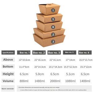Boîte à lunch jetable en gros, emballage <span class=keywords><strong>alimentaire</strong></span> en papier kraft, <span class=keywords><strong>carton</strong></span> de qualité <span class=keywords><strong>alimentaire</strong></span> pour poulet frit et salade à emporter - Product Image 4