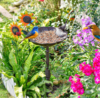 Gusseisen Vogel bad für den Außenbereich Stehender Vogel häuschen Antiker Stil & Muschel form Vogel bad Schüssel Dekoratives Vogel bad