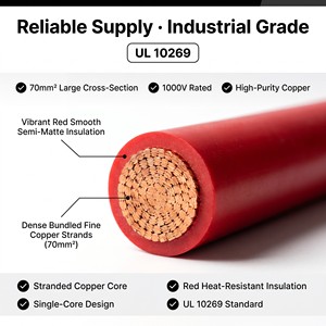 Câble d'alimentation souple à conducteur nu HV UL10269 2/0 AWG 70 mm² à brins fins, <span class=keywords><strong>prix</strong></span> usine, pour onduleur solaire et <span class=keywords><strong>bus</strong></span> CC - Product Image 5