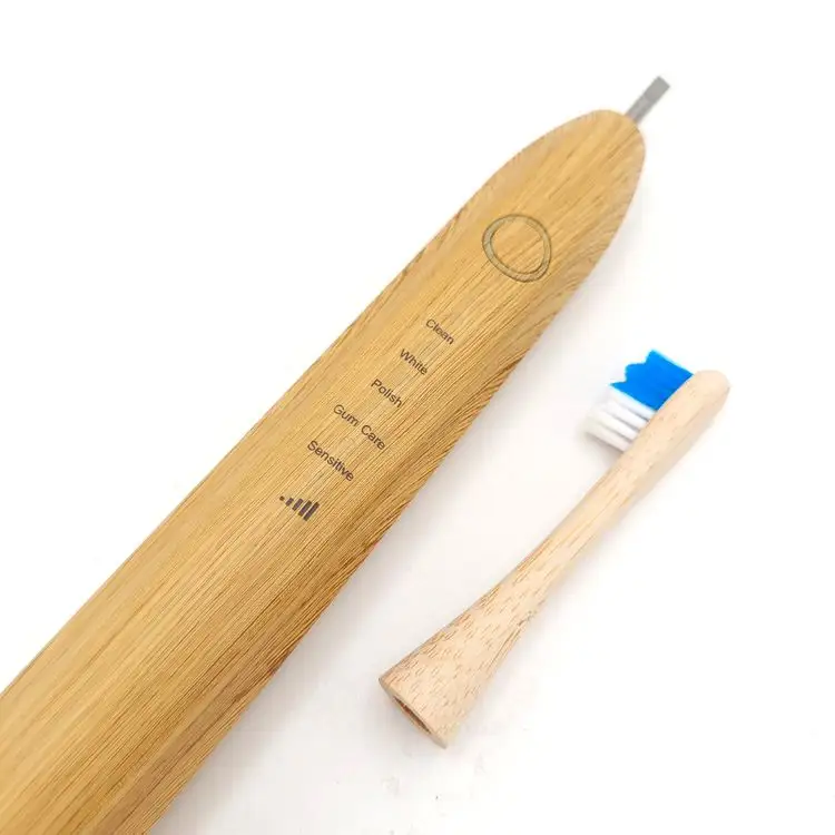 Üretici tedarik kablosuz şarj OEM ilk biyobozunur kafa diş fırçası elektrikli bambu
