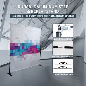 قابل للتعديل 10 × 8 بوصة تلسكوبي عرض خلفية حامل ألومنيوم معرض تجاري أكشاك صور خطوة إعلانية تكرار خلفية العرض - Product Image 3