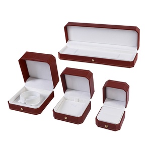 Leatherette Paper Octagonal Printed Edge Pearl Jewelry Bracelet <b>Box</b> Light Luxury Ring <b>Earrings</b> <b>Box</b> with Gold Buckle Deco - Product Image 6