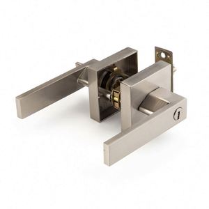 Modern Sliding Door Lock Set Aluminum Handle 60mm Bright Chrome Plated <b>Square</b> Privacy Lever Lock Right Left Sided ANSI Grade 2 - Product Image 3