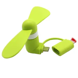 Brindes Promocionais Corporativos Fornecedor Atacado Do Telefone Móvel Mini Ventilador USB 2 Em 1 Telefone Ventilador De Refrigeração Para Android Para Iphone Presente