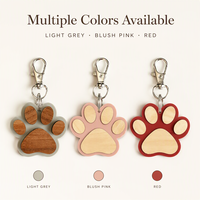 Porte-clés commémoratif pour animaux de compagnie personnalisé, écologique, fait main, avec incrustation de bois, breloque en forme de patte, gravure de nom personnalisée pour chien et chat