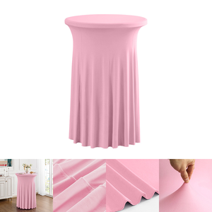 Housse de <span class=keywords><strong>table</strong></span> cocktail en soie de lait et élasthanne, prête à l'emploi, 24" 32", jupe Sunray, nappe de bar pour décoration de mariage, fête et événement - Product Image 5
