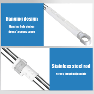 Fregona pequeña blanca mágica Turbo Spin telescópica de forma redonda manos libres con separación de aguas residuales y cubo escurridor - Product Image 4