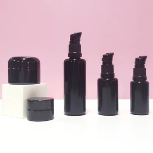 5ml-100ml UV Black Dark Violet Skin Care Essential Oil Serum <b>Dropper</b> Spray Pump Glass Cosmetic <b>Bottle</b> with Screen Printing - Product Image 3