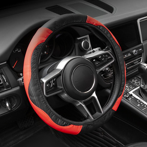 Carbon Fiber Steering Wheel Cover 38cm Universal Non Slip All Season For Car - Product Image 2