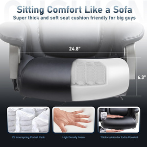 Nuevo Diseño, Silla Gamer Bosniana de Respaldo Alto, Cómoda, Moderna <span class=keywords><strong>y</strong></span> Lujosa, de PU Negro, Ajustable, Ergonómica, Marrón, con Ruedas - Product Image 4