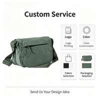 Sac bandoulière multi-poches en polyester léger et imperméable pour l'été, idéal pour les voyages quotidiens