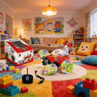 Voiture jouet acrobatique avec éclairage et musique, télécommande, lumières LED colorées à 360 degrés, directement de l'usine, pour enfant