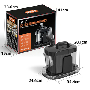Limpiador a Vapor Portátil, Máquina de Limpieza de Alfombras, Aspiradora en Húmedo y Seco de 600W y 17000KPa, Limpiador de Tapicería de Sofás con <span class=keywords><strong>Agua</strong></span> Fría, 3100ml - Product Image 6