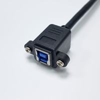 Cable USB 3.0 de Montaje en Panel, Súper Rápido, Industrial, Estándar, USB-A Macho a Hembra, con Dos Orificios para Tornillos M3 y Brida