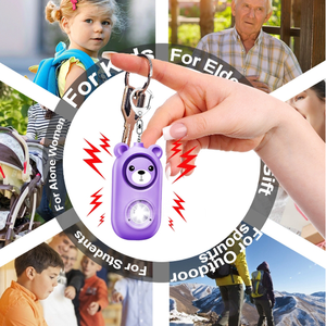 Trẻ em mới của tự vệ phụ nữ chống sói người cao tuổi gọi khẩn cấp 130dB cá nhân di động báo động USB sạc nhấp nháy ánh sáng - Product Image 5