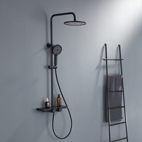 Ensemble de robinetterie de luxe Ares Idealex en laiton à double poignée, thermostatique, mural, pour baignoires et douches, avec barre coulissante et douchette pluie en céramique