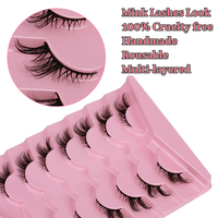 Meilleures ventes : 7 paires de faux cils réutilisables, véganes, effet œil de chat, 10 mm, en faux vison, vente en gros, personnalisables