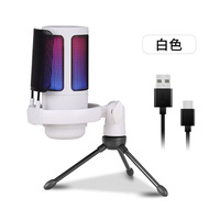 Microphone de jeu professionnel à condensateur ME6S USB Hypercardioïde avec éclairage RGB, suppression du bruit, léger, filaire pour studio