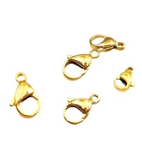 Fermoir mousqueton en acier inoxydable 316L plaqué or PVD sous vide 18 carats poli en forme de goutte pour la fabrication de bijoux DIY