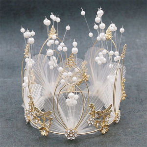 Alloy Crown <b>Cake</b> Topper 10.5cm Birthday Decoration For Children Pearl Ornament - Product Image 4