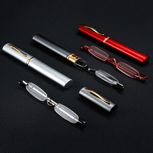 <strong>Mini</strong> Pen Holder <strong>Reading</strong> <strong>Glasses</strong> Black Rectangle Transparent Lenses Lightweight Portable High-definition Presbyopic for Men Women - Product Image 6