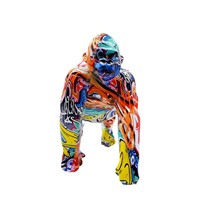 Figurine d'Orang-outan en Résine Époxy, Style Graffiti Européen-Américain, Sculptée, Artistique, Personnalisée, Art Populaire, Décoration d'Intérieur