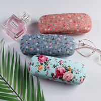 Étui à lunettes de mode haut de gamme E88, boîte de rangement unique pour lunettes de myopie en métal floral, cuir PU