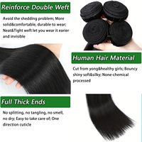 Extensions de cheveux naturels 18 20 22 24 pouces, lisses, à tissage rapide, cheveux bruts |   Double trame de tissage, trame serrée et soignée, longueur authentique