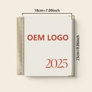 2025 Leather Hardcover Daily Planner Monthly Agenda Itinerary <b>Notebook</b> 7x9INCH Thread Sewing for Adults New Year'S Plan - Product Image 2