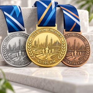 Medalla Personalizada para Finalistas de Maratón, Medalla de Premio para Eventos Deportivos Urbanos, Medalla Deportiva de Oro, Plata y Bronce, Fabricación OEM y ODM - Product Image 1