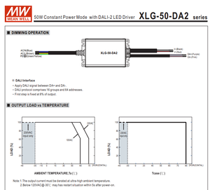 MEAN WELL XLG-50-L-DA2 50W 700mA 60‑142V DALI‑2 หรี่แสงได้ กำลังไฟคงที่ IP67 ไดร์เวอร์ LED กันน้ำ AC90‑305Vac - Product Image 3