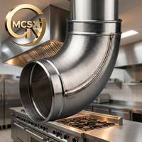 Coude d'air conditionné en acier inoxydable sur mesure à 90 degrés pour CVC industriel - Soudure de haute précision et découpe laser
