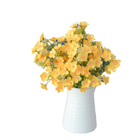 Bouquet de fleurs artificielles de prunier à 3 fleurs pour décoration murale de mariage, vente en gros