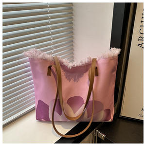 תיק נשים לנשים תיק קניות גדול קיבולת tote לוטוס נשים מזדמנים עבור מתנות שם מותאם אישית - Product Image 5