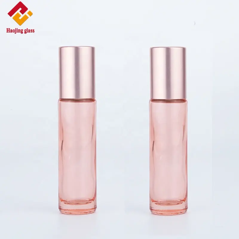 Rouleau en verre à bille, 5 unités, emballage rond pour parfum, huile essentielle, rose, Orange,