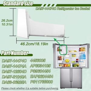 Bac à DA97-14474A DA97-14474A seau à glace compatible avec les réfrigérateurs <span class=keywords><strong>Samsung</strong></span> RF265, RF28 et autres séries - Product Image 5