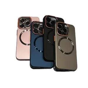 2024 New Gold magnetic titanium gray phone case For iPhone15promax 14pro optical frame bracket PC case 15pro