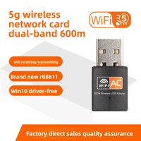 Tarjeta de Red Inalámbrica de 600M, Receptor WiFi USB de Doble Banda 5G RTL8811CU, Adaptador Externo para Decodificador, en Stock