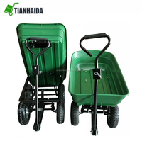 Chariot de jardin pliable en plastique et acier de grande capacité 85L, chariot à benne basculante OEM pour usage extérieur, jardin et ferme