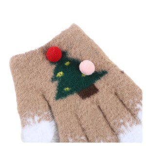 Gants en laine tricotée pour femme, motif sapin de Noël, chauds, compatibles avec les écrans tactiles, pour l'hiver et les trajets quotidiens - Product Image 1