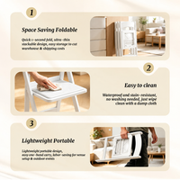 Chaises pliantes blanches en résine plastique pour événements chaise de fête de mariage Wimbledon Banquet pliable mobilier d'extérieur chaise de jardin