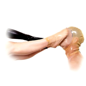 Expédition rapide BDSM Bondage Toy Full Face Foot Kinky y Fetish <span class=keywords><strong>Latex</strong></span> Hood Rubber for - Product Image 1