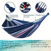 Hamac double en toile antiadhésive pour camping en extérieur et intérieur, balançoire pour enfants, épaissi, rayé, anti-retournement, portable et pliable