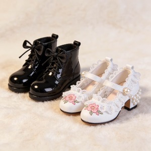 Nouvelles arrivées : Chaussures de poupée BJD rose et blanc, décorées d'un nœud, en cuir PU fait main, pour poupées BJD MSD MDD Lolita 1/4. - Product Image 3