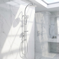 Accessoires de douche pour salle de bain, ensemble de colonne de douche à tête ronde 3 fonctions