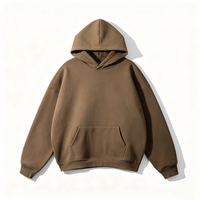 Sudadera con capucha oversize de hombros caídos, de forro polar de alto gramaje, lisa, con bolsillo canguro, para hombre, estilo urbano, para estampado personalizado