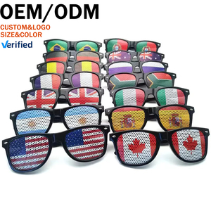 Lunettes de soleil personnalisées pour le tournoi 2026, protection UV400, design drapeau de football à trou d'aiguille, style autocollant imprimé, lunettes de sport d'été pour les fans - Product Image 1