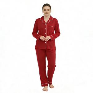 Frete Grátis Conjunto de Pijamas Luxuosos Rosa para Mulheres 2 Peças Conjunto de Roupas de Algodão Personalizadas para Lazer - Product Image 3