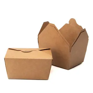 Disposable custom food packaging sushi kraft paper takeaway lunch sandwich brown burger fruit hamburger paper box